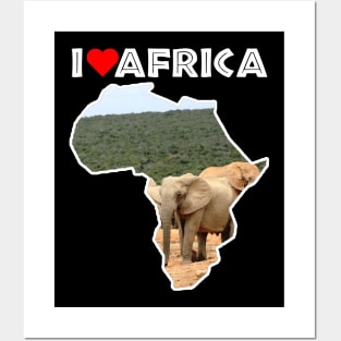 I Love Africa Elephant Herd Posters and Art